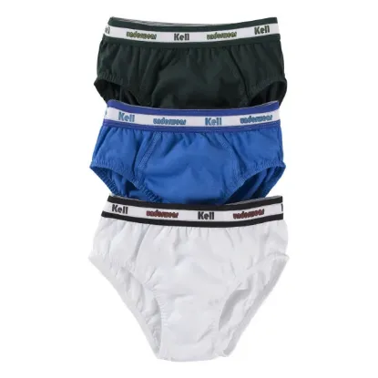 Imagem de Kit Cueca Infantil Kellynha Com 03 Peças Elástico Cós Sortido
