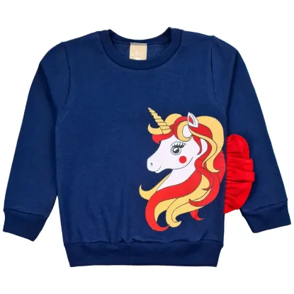 Conjunto Kids Menina Unicorn Marinho