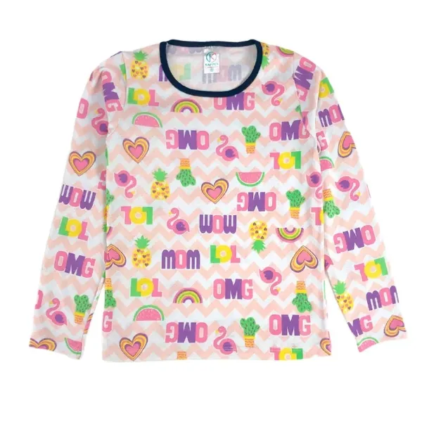 Pijama Juvenil Menina Flamingo Branco