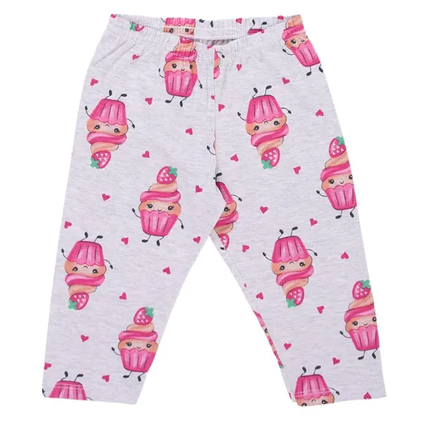 Pijama Kyly em Meia Malha com Estampa de Cup Cake