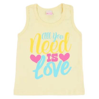 Blusa Regata Infantil Color Girl Estampa Com Strass
