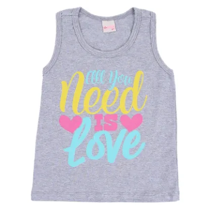 Blusa Regata Infantil Color Girl Estampa Com Strass