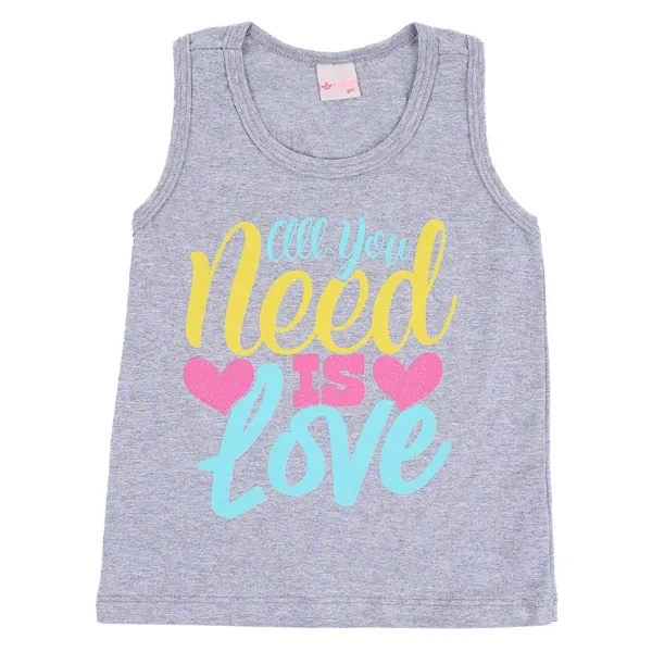 Blusa Regata Infantil Color Girl Estampa Com Strass