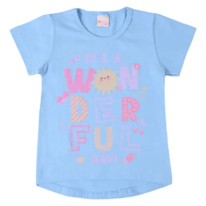 Blusa Infantil Color Girl Mullet Estampa Wonderful