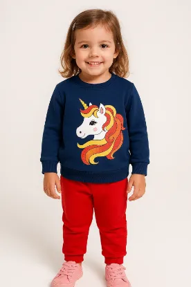 Conjunto Kids Menina Unicorn Marinho